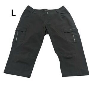 TERRY BICYCLES Bike Capri Pants Below Knee Size Large Black Lots of Pockets
